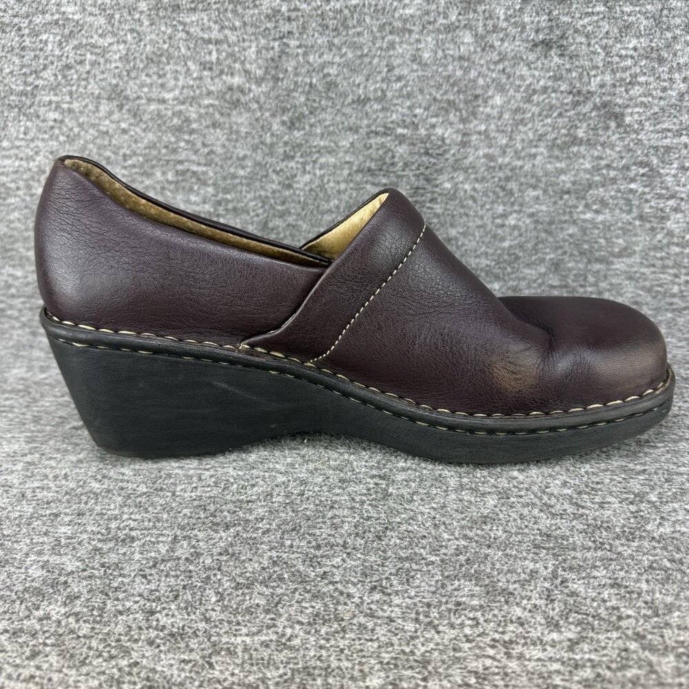 ✅Born Wedge Clogs Women’s Size 9.5 Brown Leather Comfort Slip On Shoes W9898 - Picture 11 of 12